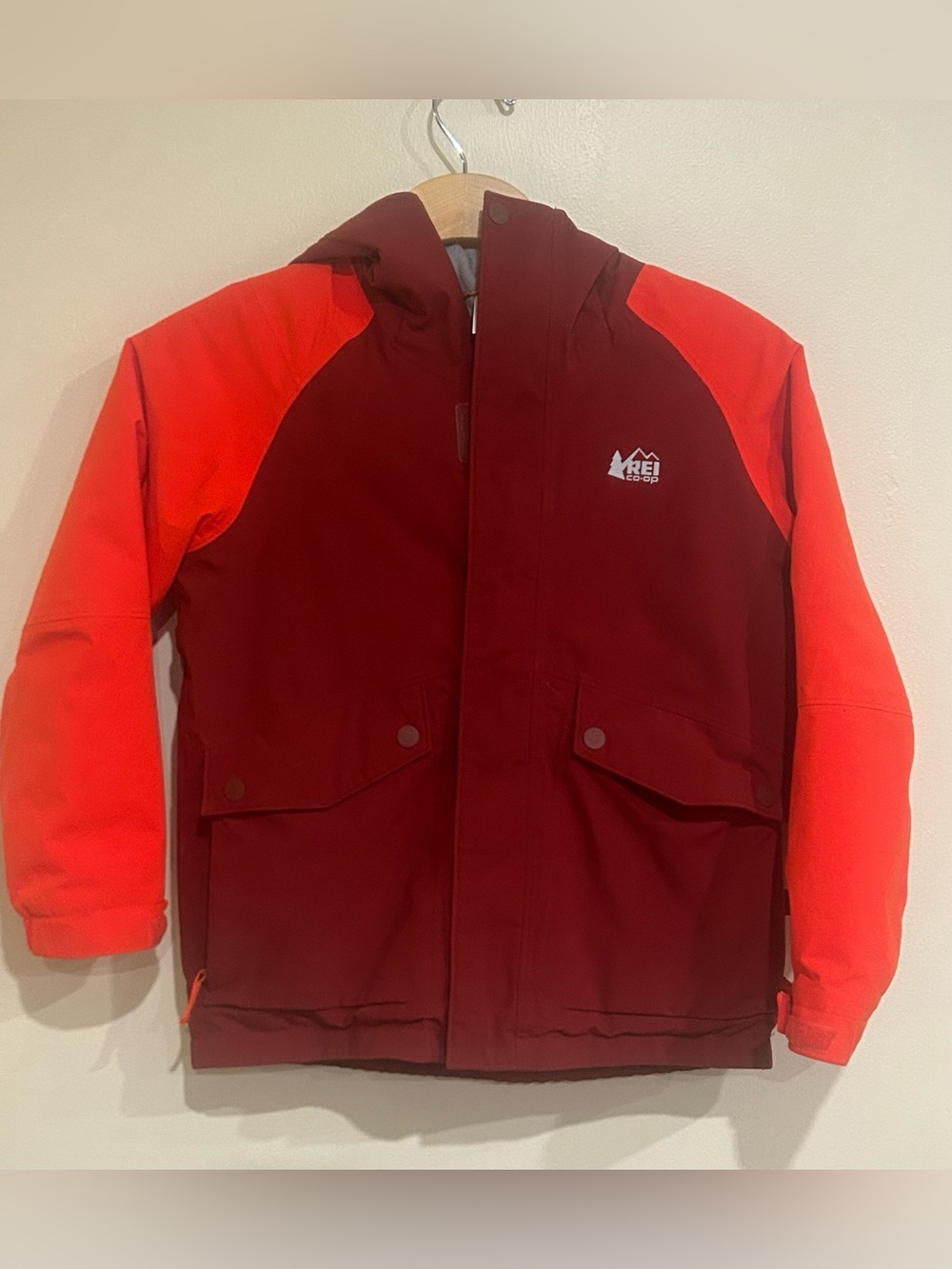 REI Co Op Colorblock Boyz Zip Up Fleece Lined Coat Size 8 Outdoor